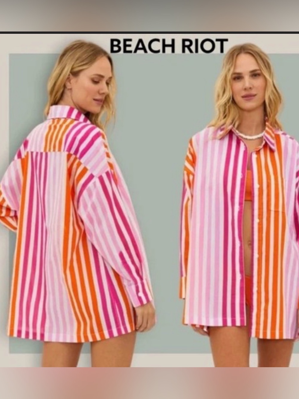 Beach Riot cotton button down swim suit coverup